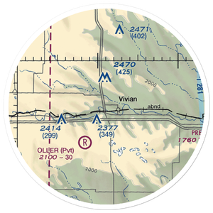 Vivian Airport (SD81) VFR Sectional Sticker (20 mile)