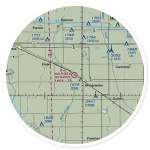 Waltner & Richards Airport (SD42) VFR Sectional Sticker (30 mile)