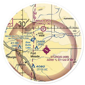 Bruch Ranch Airport (SD24) VFR Sectional Sticker (20 mile)