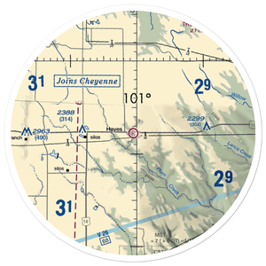 Hayes Emergency Airstrip (SD21) VFR Sectional Sticker (30 mile)