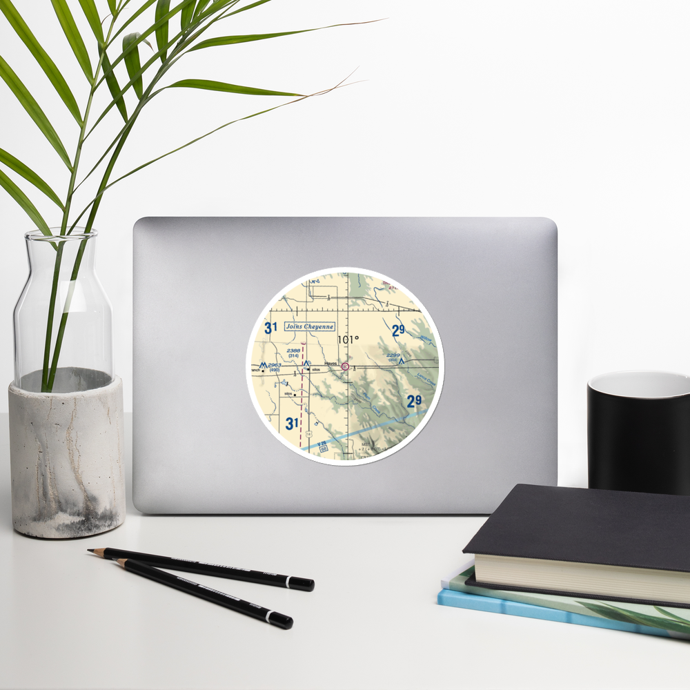 Hayes Emergency Airstrip (SD21) VFR Sectional Sticker (30 mile) 