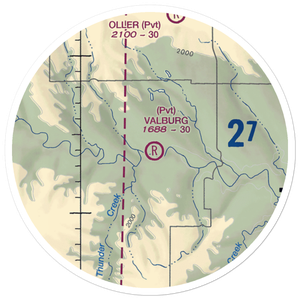Valburg Ranch Airport (SD14) VFR Sectional Sticker (20 mile)