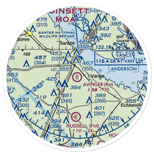 Avinger Field (SC87) VFR Sectional Sticker (20 mile)