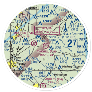 Oakhill Airpark (SC82) VFR Sectional Sticker (20 mile)
