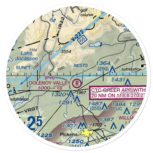 Oolenoy Valley Airport (SC75) VFR Sectional Sticker (20 mile)
