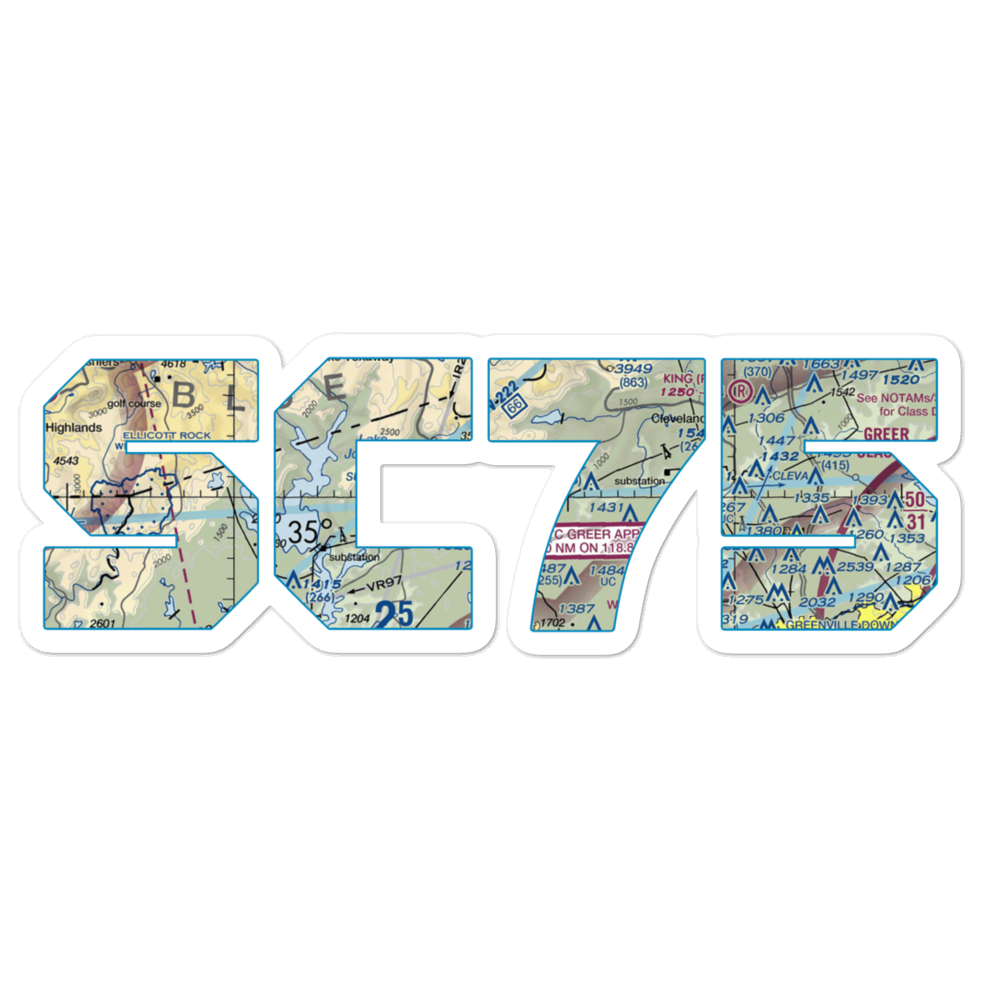 Oolenoy Valley Airport (SC75) VFR Sectional Sticker 