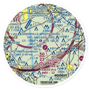 Chandelle Airport (SC72) VFR Sectional Sticker (20 mile)