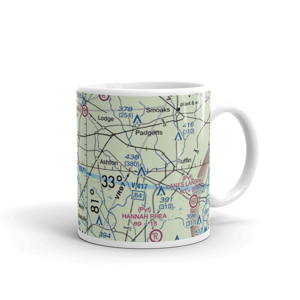 Broxton Bridge Plantation Airport (SC55) VFR Sectional  Mug 