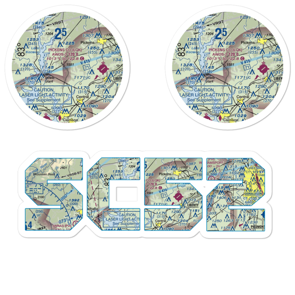 Oakview Airport (SC52) VFR Sectional Sticker Pack 