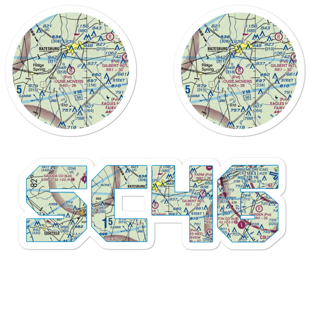 House Movers Field (SC46) VFR Sectional Sticker Pack 