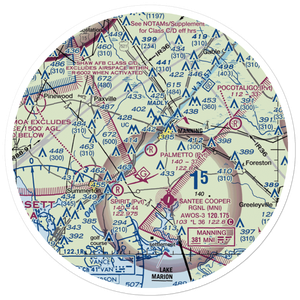 Palmetto Air Plantation Airport (SC41) VFR Sectional Sticker (30 mile)