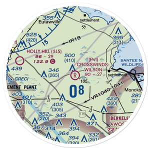 Crosswinds-Wilson Private Airport (SC37) VFR Sectional Sticker (20 mile)