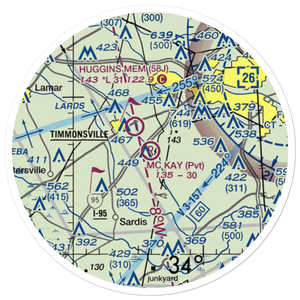 Mc Kay Airport (SC29) VFR Sectional Sticker (20 mile)