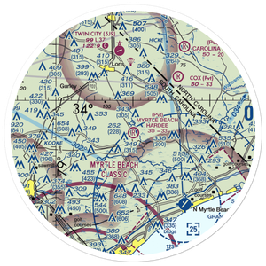 Myrtle Beach Hardee Airpark (SC21) VFR Sectional Sticker (30 mile)