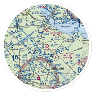 Russell Airport (SC17) VFR Sectional Sticker (30 mile)