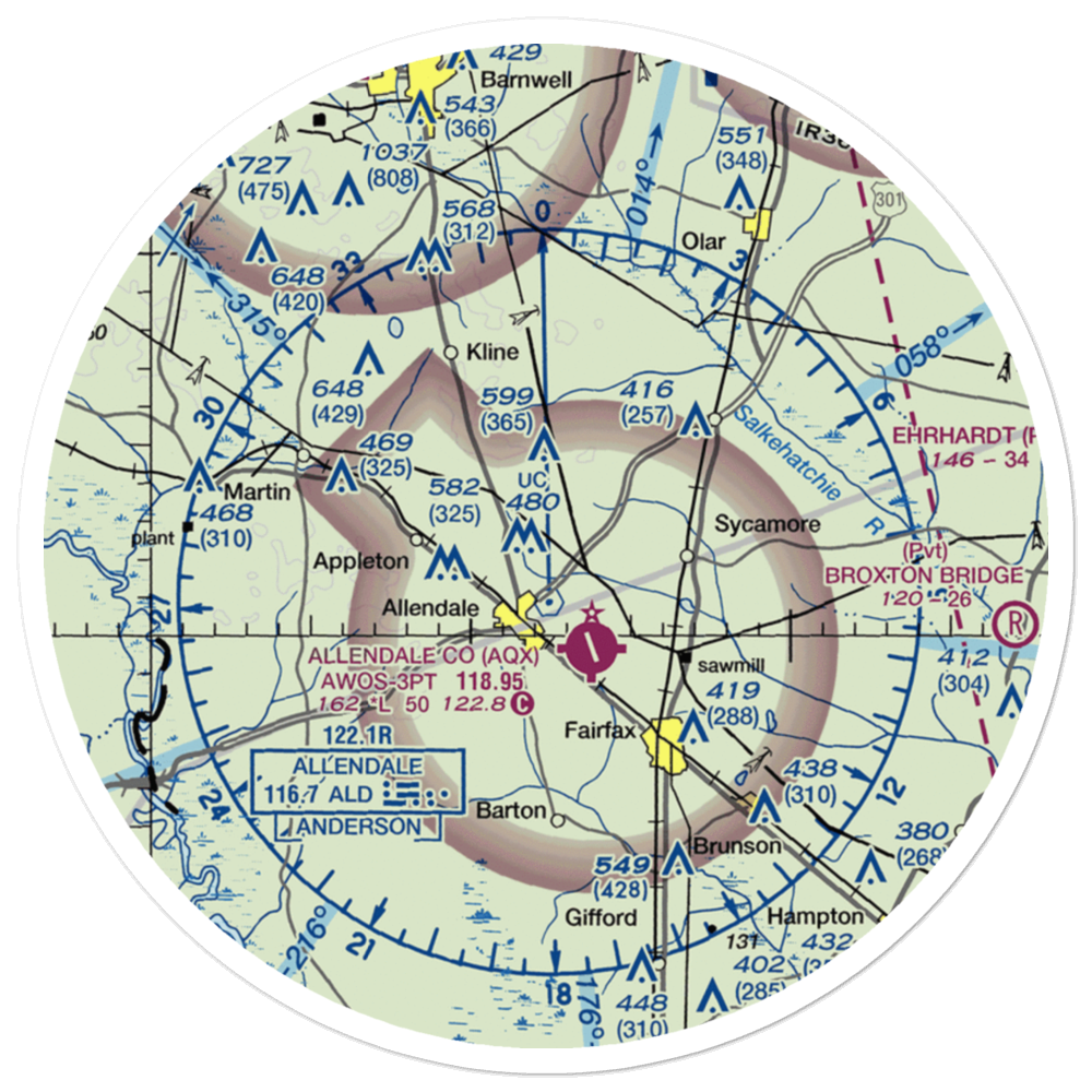 Sugar Hill Airport (SC01) VFR Sectional Sticker (30 mile) 