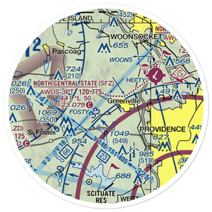 Plouffe Landing Seaplane Base (RI28) VFR Sectional Sticker (20 mile)