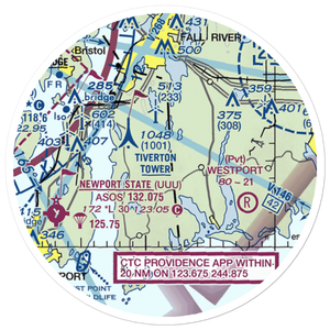 Wing-Over Farm Airport (RI07) VFR Sectional Sticker (20 mile)