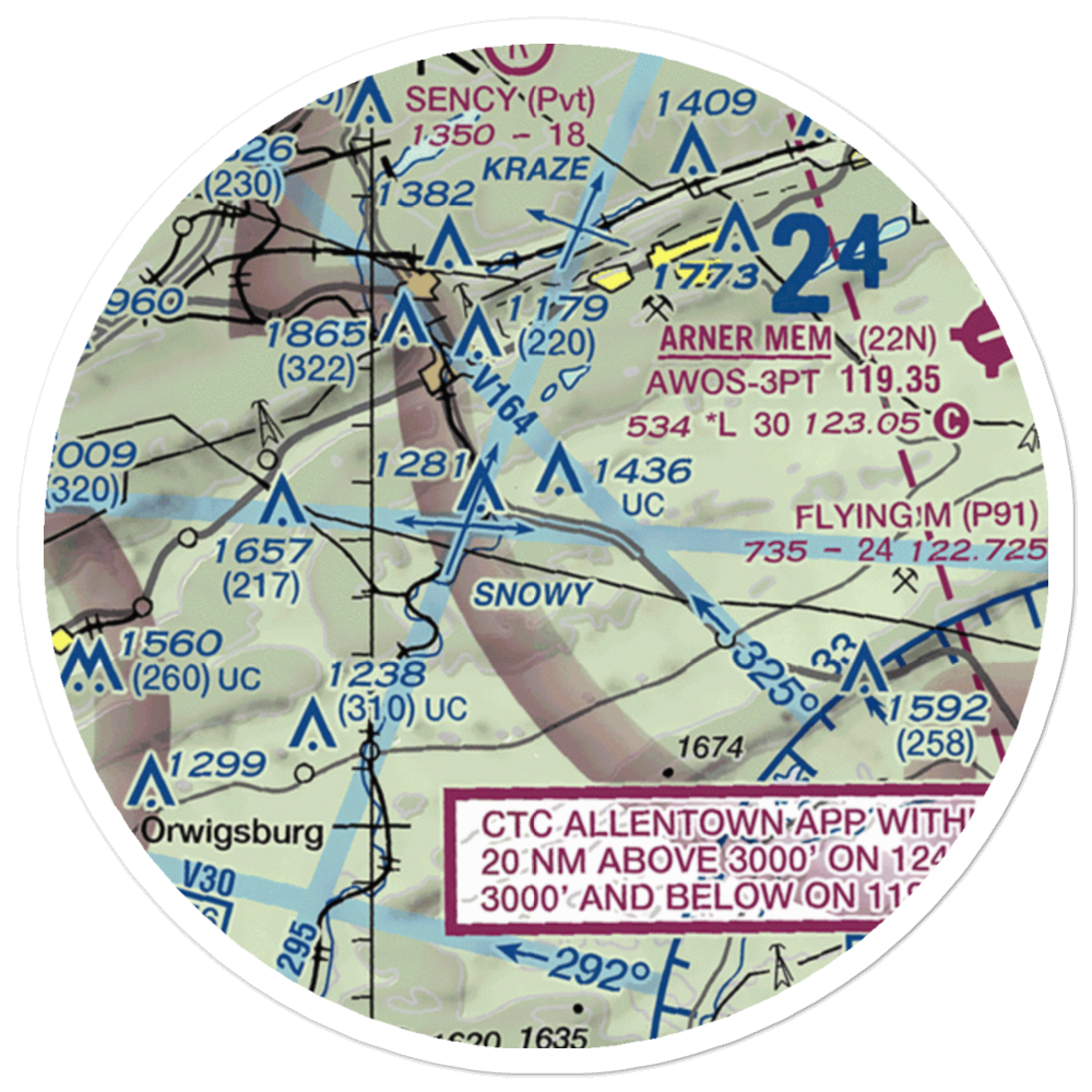 West Penn Township Airport (PS99) VFR Sectional Sticker (20 mile) 