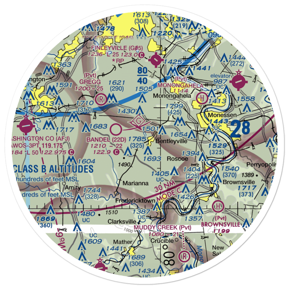 Home Safe Airport (PS87) VFR Sectional Sticker (30 mile) 