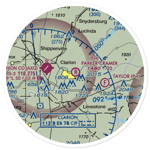 Parker-Cramer Airport (PS66) VFR Sectional Sticker (20 mile)