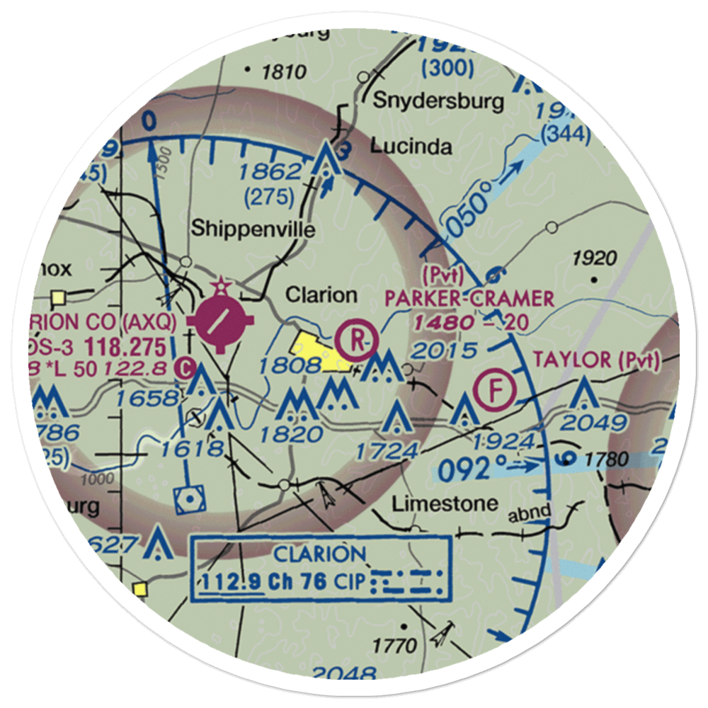 Parker-Cramer Airport (PS66) VFR Sectional Sticker (20 mile) 