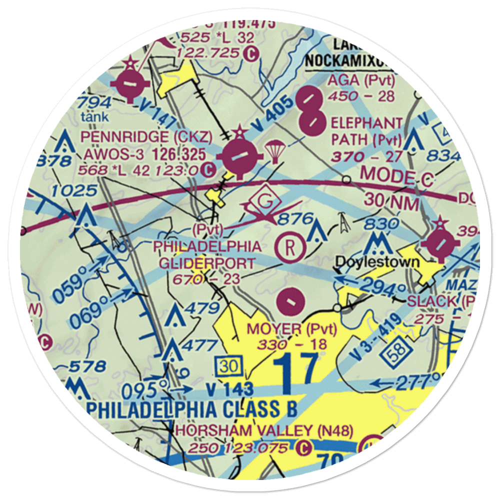 Gunden Airport (PS54) VFR Sectional Sticker (20 mile) 