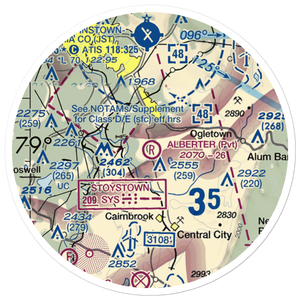 Alberter Farms Airport (PS52) VFR Sectional Sticker (20 mile)