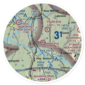 MSM Airport (PS50) VFR Sectional Sticker (20 mile)