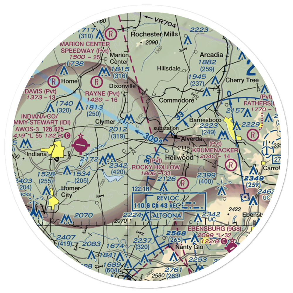 Downes Airport (PS39) VFR Sectional Sticker (30 mile) 