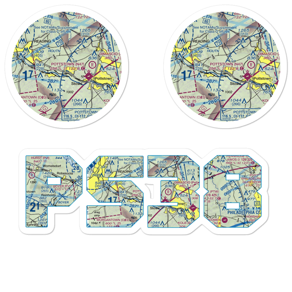 Bert's Airport (PS38) VFR Sectional Sticker Pack 