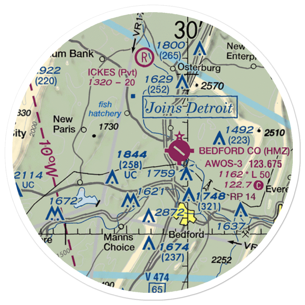 Windy Hill Airport (PS23) VFR Sectional Sticker (20 mile) 