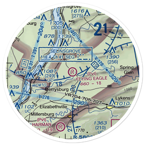 Flying Eagle Airport (PS21) VFR Sectional Sticker (20 mile)
