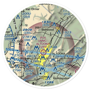 Vicars Private Airport (PS15) VFR Sectional Sticker (20 mile)