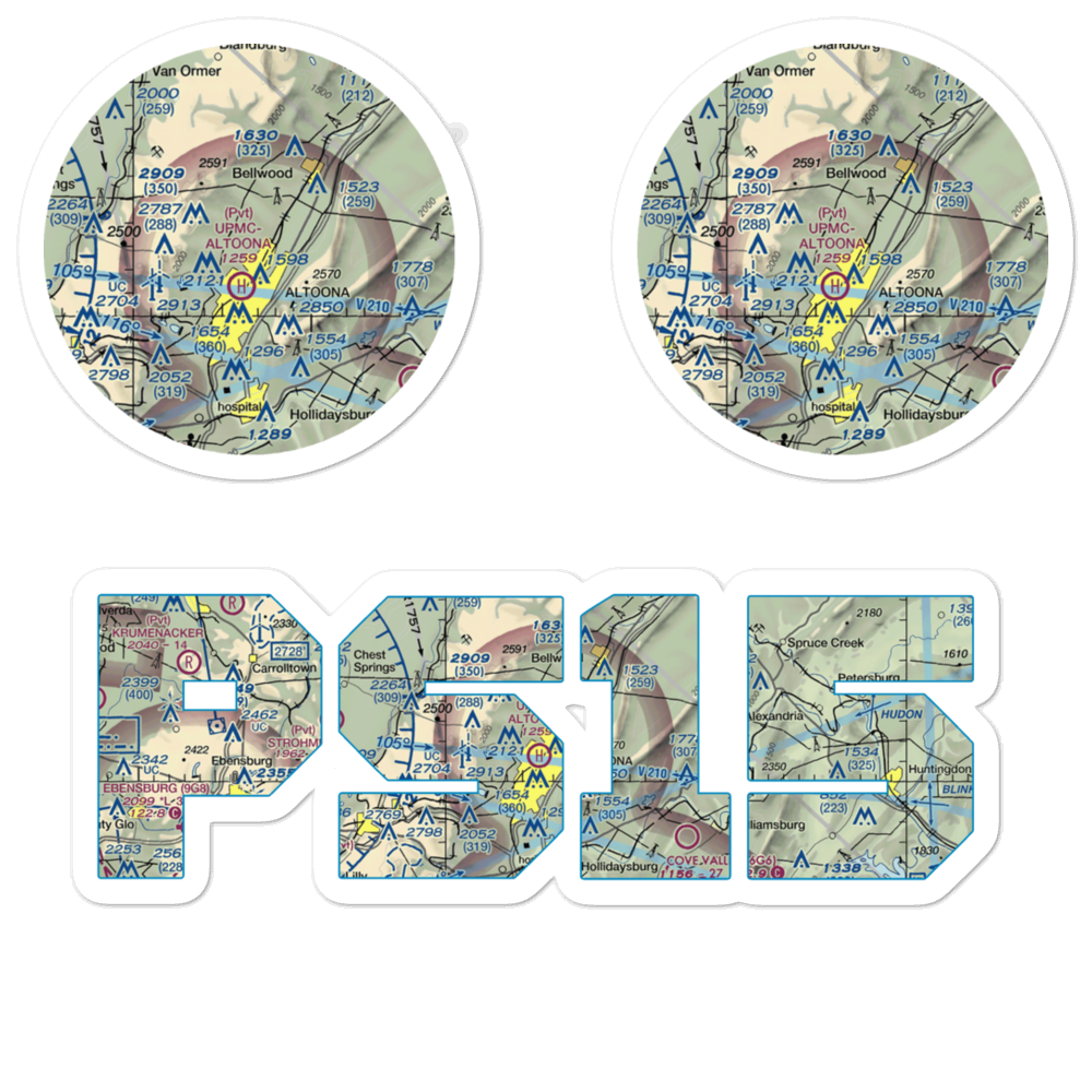 Vicars Private Airport (PS15) VFR Sectional Sticker Pack 