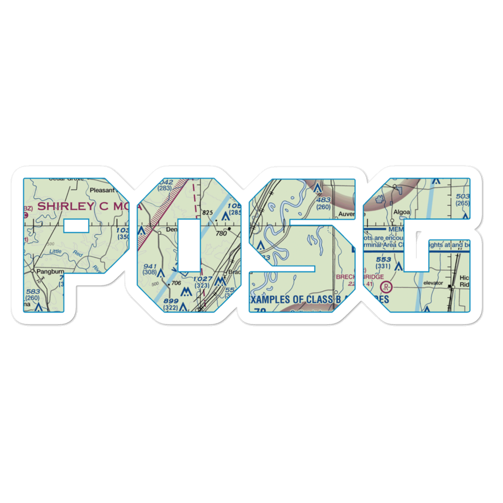 Possum Grape Exit (POSG) VFR Sectional Sticker 