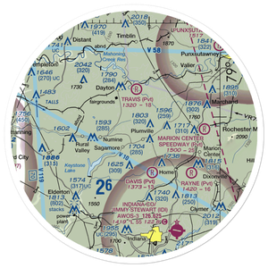 Skunk Hollow Airport (PN83) VFR Sectional Sticker (30 mile)
