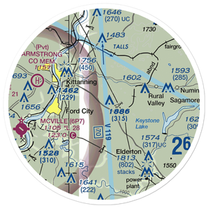 Dunbar Airport (PN49) VFR Sectional Sticker (20 mile)