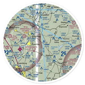 Dunbar Airport (PN49) VFR Sectional Sticker (30 mile)