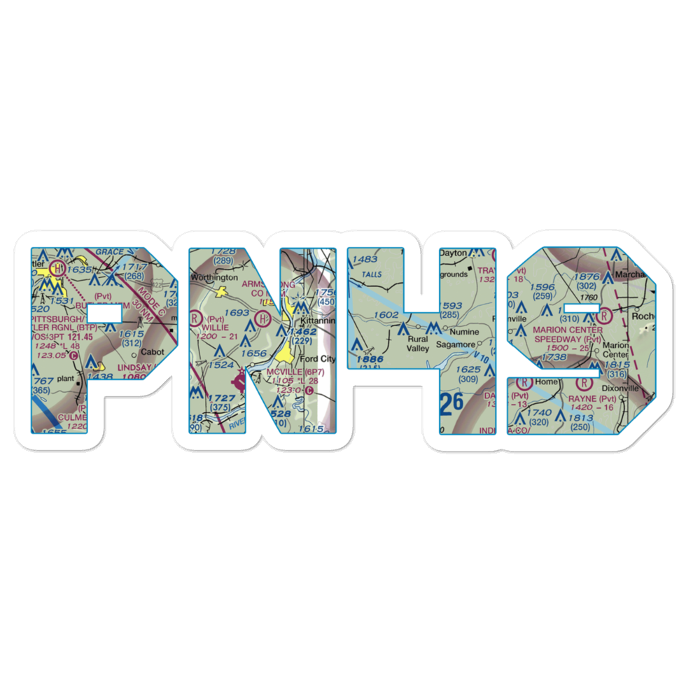 Dunbar Airport (PN49) VFR Sectional Sticker 