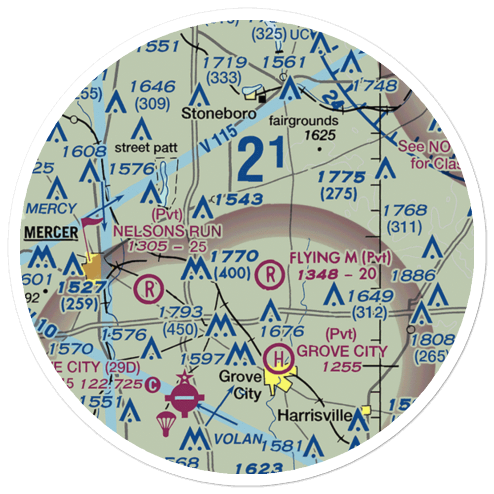 Sagulla Airport (PN31) VFR Sectional Sticker (20 mile) 