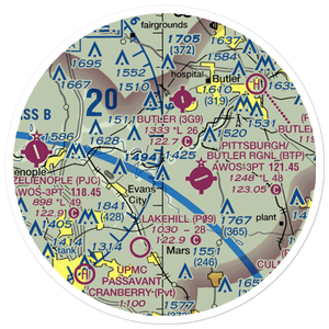 Misty Hill Farm Airport (PN14) VFR Sectional Sticker (20 mile)