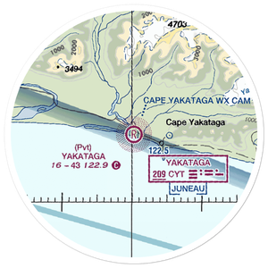 Yakataga Airport (0AA1) VFR Sectional Sticker (20 mile)