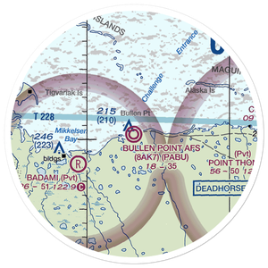 Bullen Point Air Force Station Airport (8AK7) VFR Sectional Sticker (20 mile)