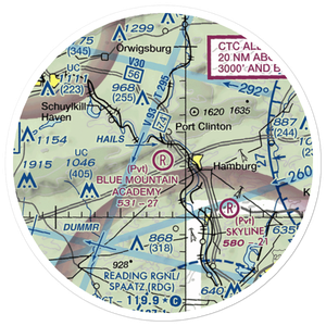 Blue Mountain Academy (Private) Airport (PA92) VFR Sectional Sticker (20 mile)