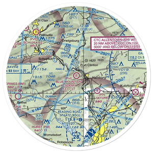 Blue Mountain Academy (Private) Airport (PA92) VFR Sectional Sticker (30 mile)