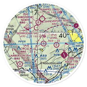 Circle W Airfield (PA72) VFR Sectional Sticker (20 mile)