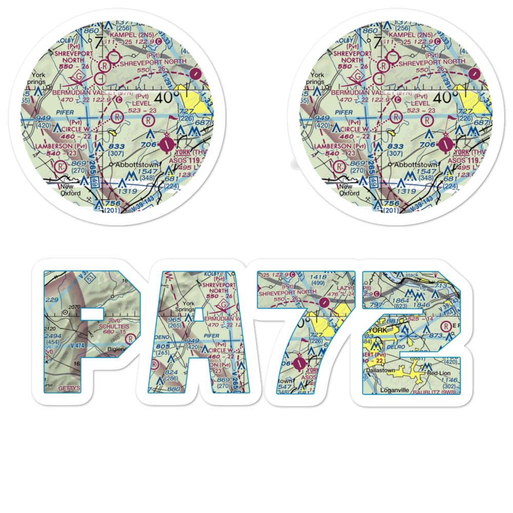Circle W Airfield (PA72) VFR Sectional Sticker Pack 