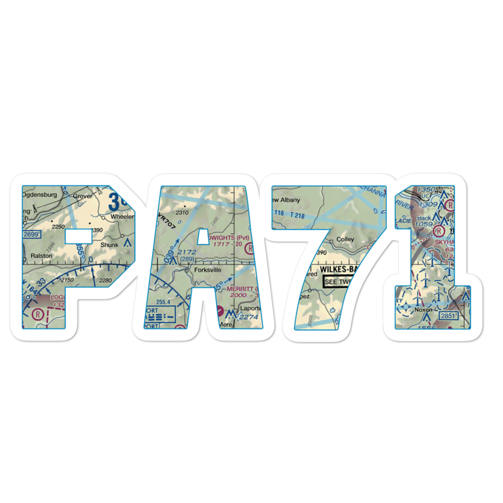 Dwight's Delight Airport (PA71) VFR Sectional Sticker 