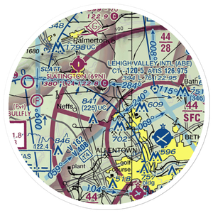 Hi-Vu Airport (PA65) VFR Sectional Sticker (20 mile)